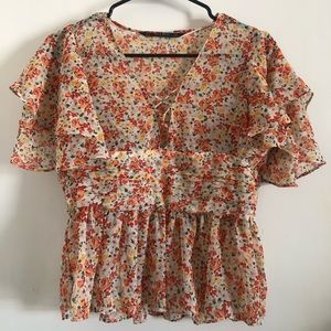 Zara floral blouse
